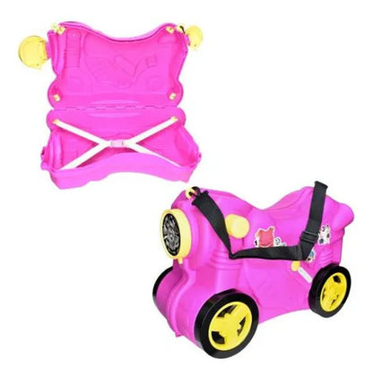 Andador Valija Infantil Moto Ruedas Correa Ajustable Viaje Rosa
