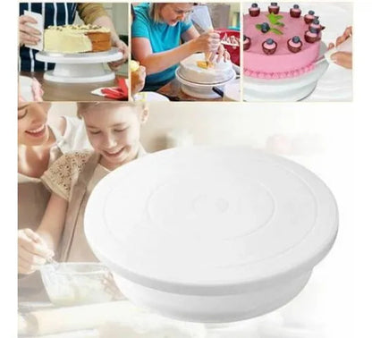 Soporte Base Giratorio Tortas Repostería 28cm Decorar Blanco