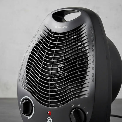 Calefactor Portátil Caloventilador Eléctrico Termostato Negro