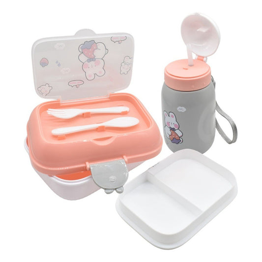 Lonchera Vianda Infantil Con Vaso Y Cubiertos De Plastico