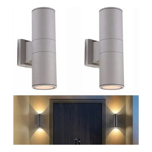 Set X2 Foco Pared Aplique Exterior Lampara Bidireccional