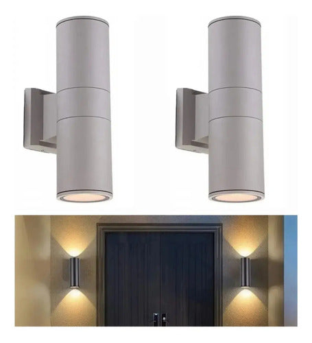 Set X2 Foco Pared Aplique Exterior Lampara Bidireccional