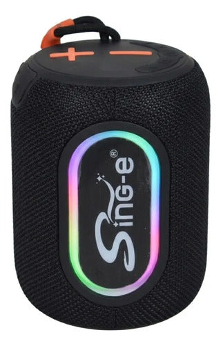 Parlante Bluetooth Portatil Luces Led Usb Tf Aux Radio Fm Negro