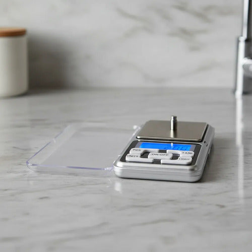 Balanza Mini Digital Joyeria Precision Tara Cocina Pantalla Blanco 200 G