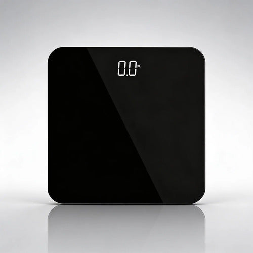 Balanza Personal Digital Vidrio Templado 180kg Pantalla Led Negro