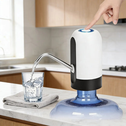 Dispensador Bidon Bomba De Agua Electrico Usb Recargable Blanco