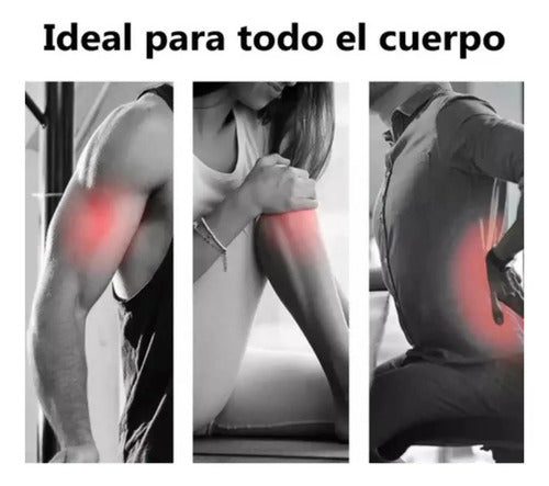 Masajeador Inalambrico Martillo De Masajes 4 Cabezales Negro
