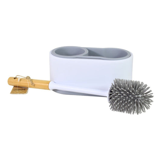Escobilla Cepillo Inodoro De Silicona Con Base Colgante
