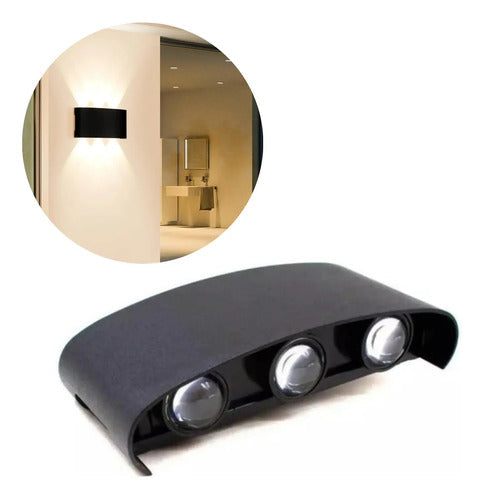 Foco Pared Aplique Exterior Lampara Bidireccional Luminaria