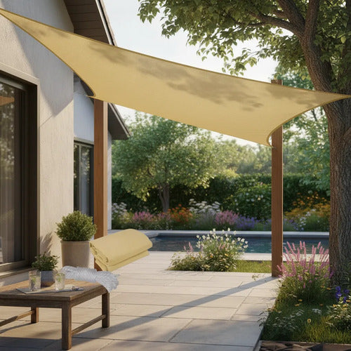 Toldo Lona Cobertor Triangular Impermeable Poliester 4x4x4