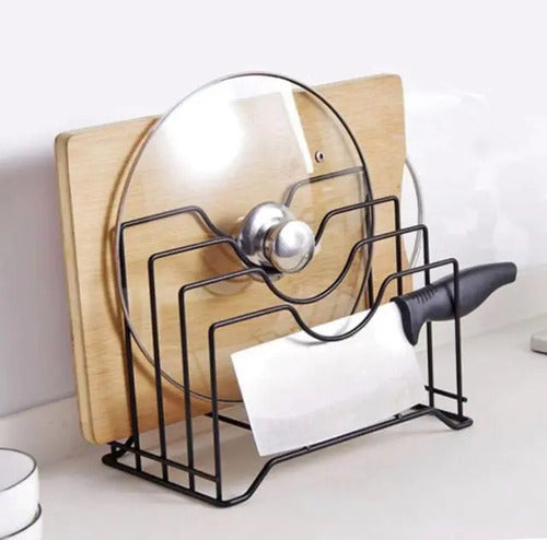 Organizador Tapas Ollas Tablas Cocina Soporte Metal Multiuso Blanco