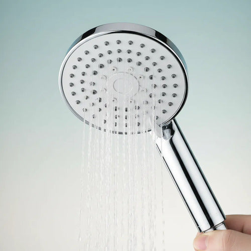 Duchero Manual Baño Barra Soporte Manguera Ajustable Lluvero Plateado Cromado