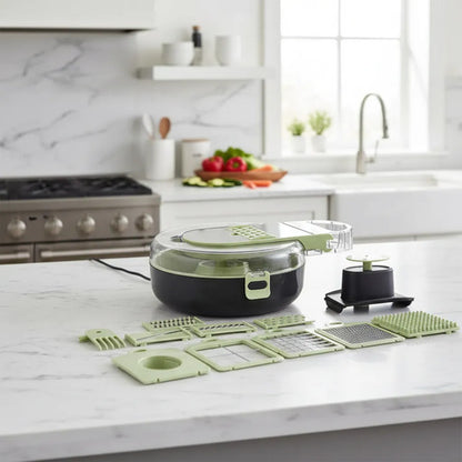 Cortador Picador Vegetales 9 En 1 Cocina Mandolina Vegetales Verde