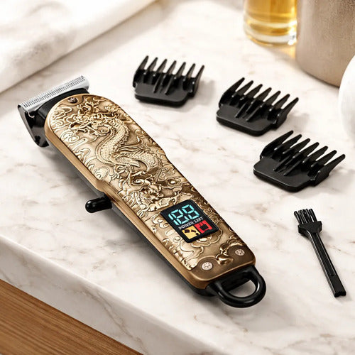Cortapelo Profesional Vintage Usb 800mah Pantalla Lcd Bronce Envejecido