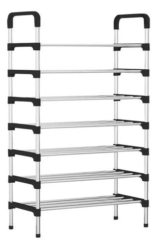Organizador Estanteria Zapatero 7 Nivel 140x60x26cm Aluminio Gris