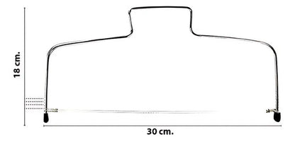 Cortador Para Capas De Torta Doble Regulable 30x18cm Plateado
