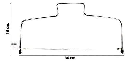 Cortador Doble Regulable Para Capas De Torta 30x18cm Plateado