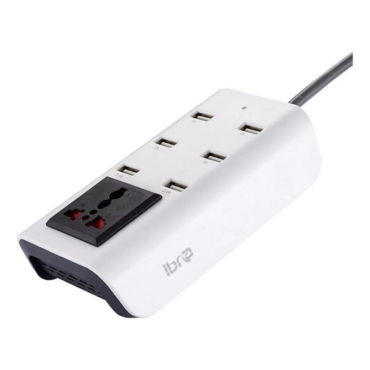 Cargador Tipo Zapatilla De Pared 6 Usb + Enchufe Electrico