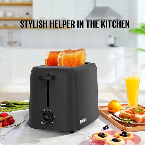 Tostadora Electrica 2 Rodajas 6 Niveles De Tostado 650w Negro