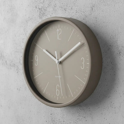 Reloj De Pared Redondo Analógico 19cm Moderno Decorativo Beige