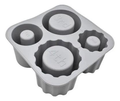 Molde De Silicona Para Hielo Vaso Térmico 4 Ranuras Gris Gris