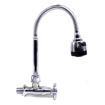 Canilla Cocina Pared Unitaria Grifo Mesada Metal Flexible