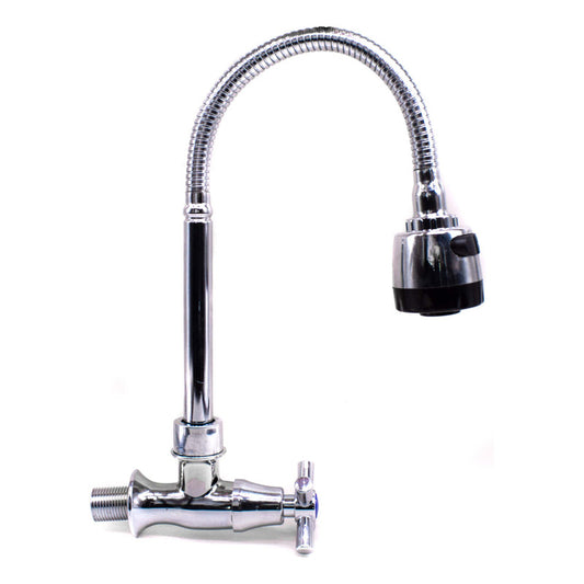 Canilla Cocina Pared Unitaria Grifo Mesada Metal Flexible