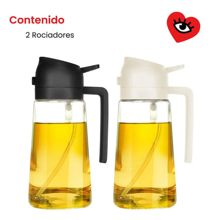 Rociador Aceite De Vidrio Aceitera X2 Doble Pico Veoquiero
