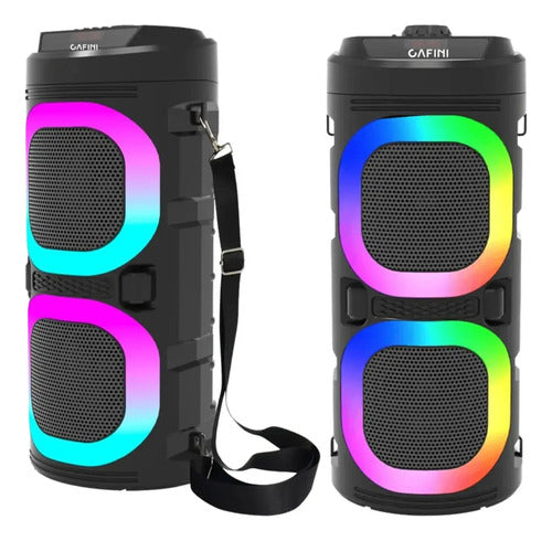 Parlante Portátil Con Control Bluetooth Bass 10w Led Rgb Negro