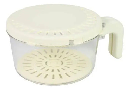 Recipiente Contenedor Escurridor Drenaje Tupper 1000ml Beige