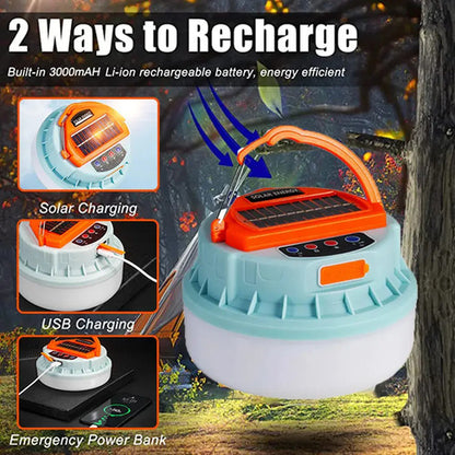 Lampara Solar Linterna Camping Farol Parlante Bt Powerbank Varios