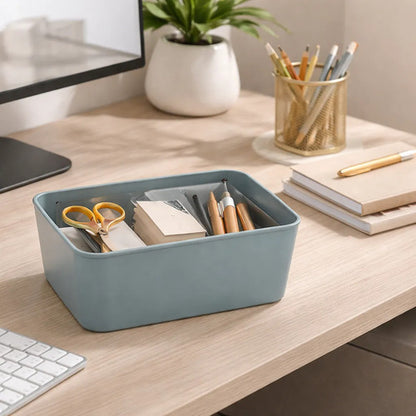 Caja Multiuso Plástica Organizadora Tapa Hogar 35x25x15cm Rosa