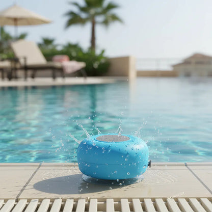 Parlante Resistente Al Agua Bluetooth Para Ducha Con Ventosa Azul