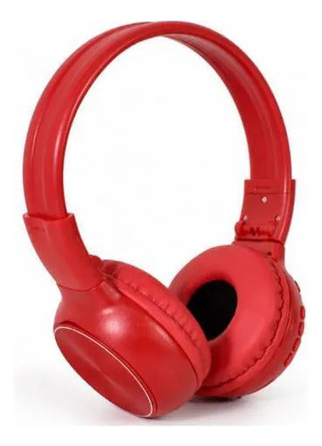 Auriculares Bluetooth Inalámbricos Microsd Radio Fm Rojo