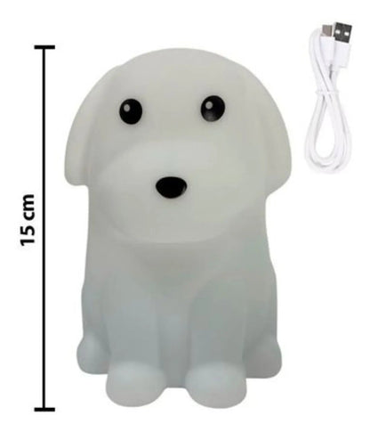 Lampara Veladora Perrito Silicona Luz Led Multicolor Blanco Varios