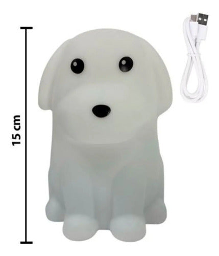 Lampara Veladora Infantil Perrito Silicona Multicolor Blanco Varios