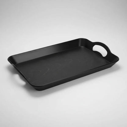 Bandeja Plástica Rectangular Asas 42x29cm Liviano Resistente Negro