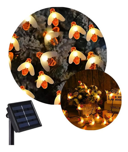 Guia Solar Guirnalda Luces Led Calidas Y Rgb Lamparas 5 Mts