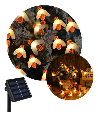 Guia Solar Guirnalda Luces Led Calidas Y Rgb Lamparas 5 Mts
