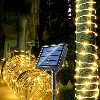 Guia Solar Guirnalda Luces Led Calidas Lamparas Decorar 10mt Cálida