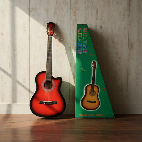 Guitarra Clásica Criolla 38 Pulgadas Madera 6 Cuerdas 97cm Bordó