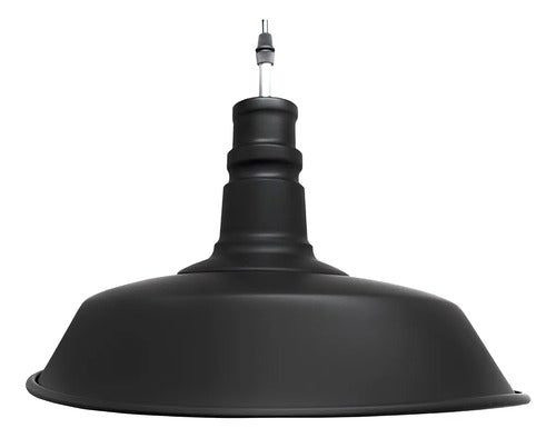 Lampara De Techo Colgante Vintage Retro Campana Metal Negra Negro