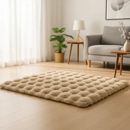 Alfombra Felpa Decorativa Relieves Suave 60x120cm Afelpada 1.2 M 60 Cm Beige