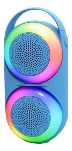 Parlante Bluetooth 2x2 Tws Luz Led Rgb Usb Fm Recargable Variedad De Colores