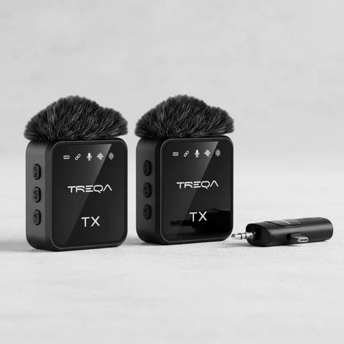 Set 2 Micrófonos Solaperos Inalámbrico Usb C Mano 3 En 1 Ios Negro