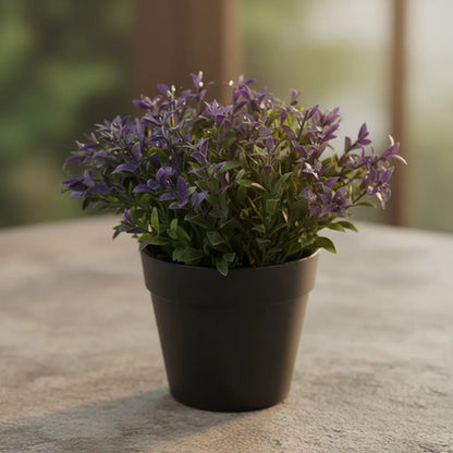 Planta Artificial Decorativa Con Maceta 15x6cm Jardin Living Violeta