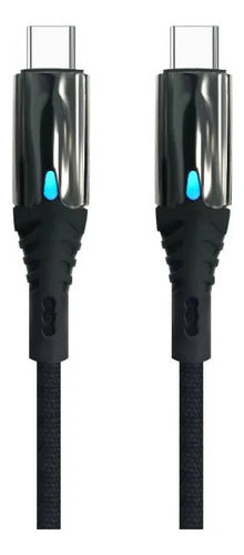 Cable Reforzado C A C 1m 5.1a Carga Datos Led Reforzado Negro
