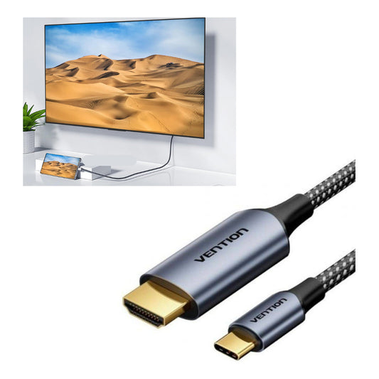 Cable Hdmi A Usb C Tipo C 4k Hd 1.8m Gris