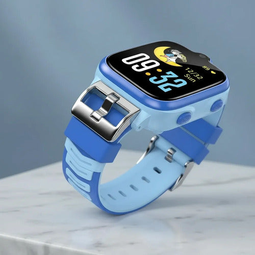Smartwatch Infantil 4g Camara Microfono Wifi Azul Nano Sim Aleatorio Mesh Azul
