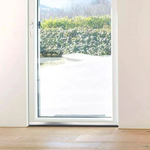 X2 Burlete Zocalo Puerta Casa Tope Proteccion Insectos Plateado Con Negro Liso